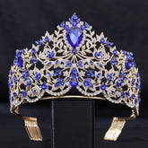 Baroque European Big Luxury Crystal Bride Wedding Crown Large Rhinestone - Acapparelstore